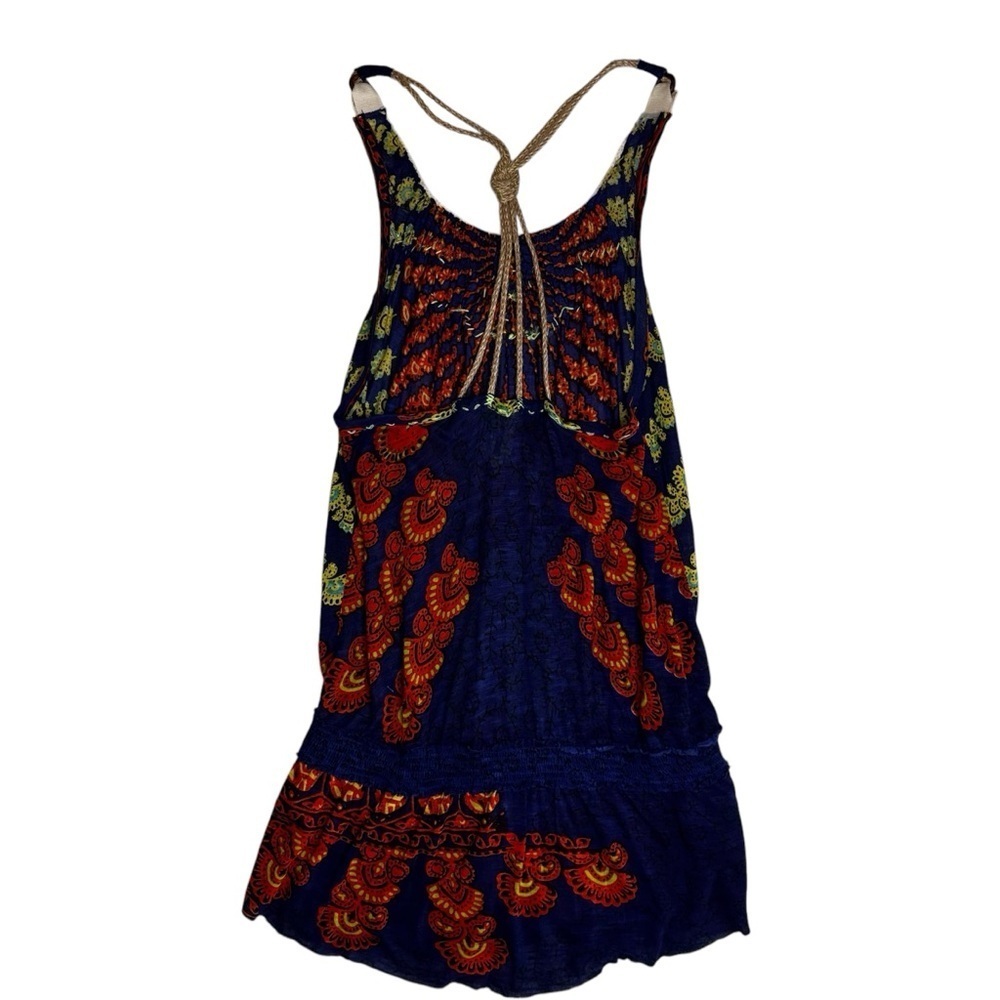 Free People Blue and Orange Print Top Tank Dress
Size SM Embroidery Swim Cover - Picture 4 of 14